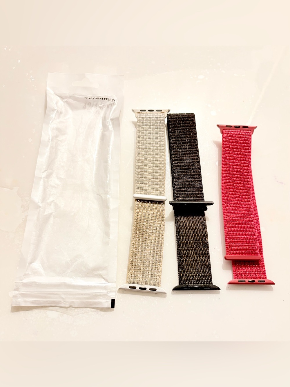Nylon Replacement Strap Band
Set of 3 for Smartwatch 42/44mm Beige Brown Red